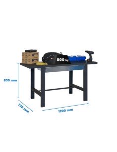 Mesa de Trabajo SIMONWORK BT6 METAL 1BOX 1200x735 Gris 830x1200x730 ESTANTERIAS SIMON | Mesa de trabajo SimonRack profesional y 