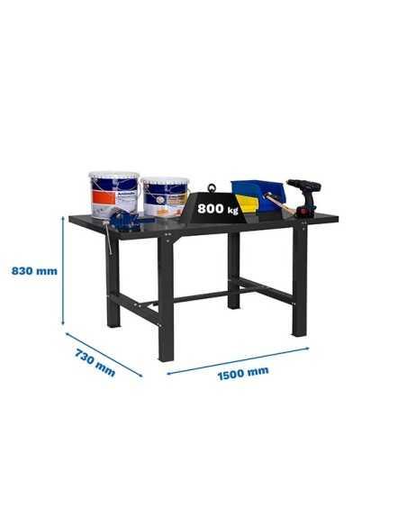 Mesa de Trabajo SIMONWORK BT6L METAL 1500 Gris 830x1500x730 ESTANTERIAS SIMON | Mesa de trabajo SimonRack profesional y resisten