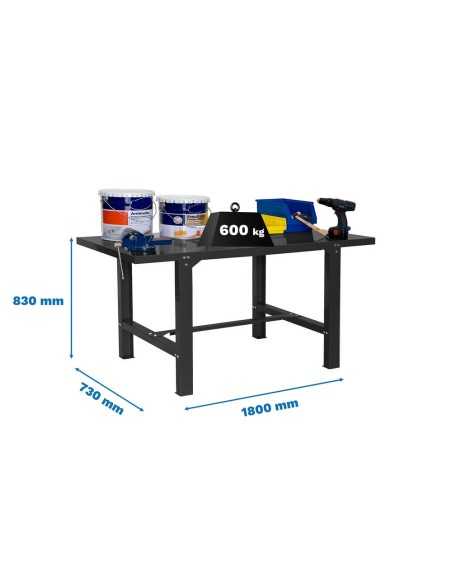 Mesa de Trabajo SIMONWORK BT6L METAL 1800 Gris 830x1800x730 ESTANTERIAS SIMON | Mesa de trabajo SimonRack profesional y resisten