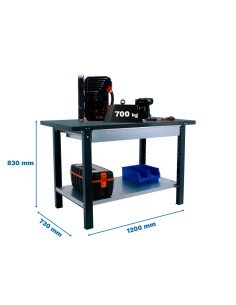 Mesa de Trabajo SIMONWORK BT6 PRO METAL 1BOX 1200 Gris 830x1200x730 ESTANTERIAS SIMON | Mesa de trabajo SimonRack profesional y 
