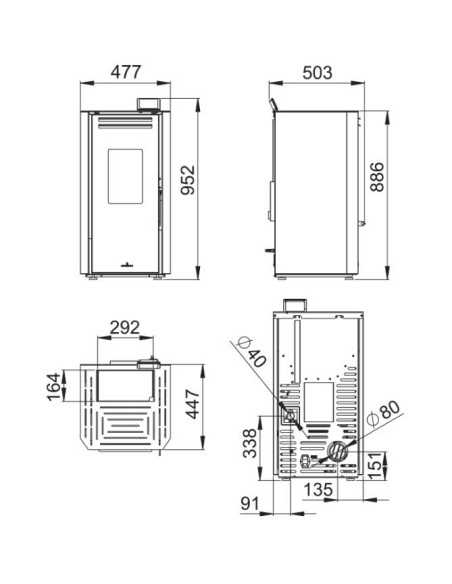 Estufa De Pellet BRONPI Tina 7kw Moka BROTIN | Hogar Cahersa