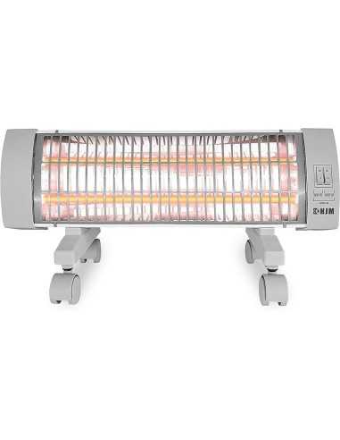 RADIADOR INFRARROJOS 1200W C/RUEDAS GRIS CALOR PARA TU HOGAR