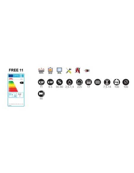 Estufa De Pellet BRONPI Free-11-ne Negra Sin | Hogar Cahersa