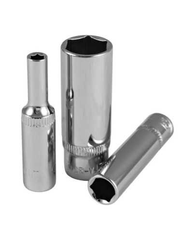 Llave de Vaso Hexagonal JBM 1/4" 50 mm LARGO 7 mm CROMADO JBM