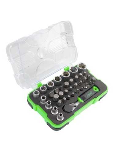 Estuche de llaves JBM de 38 PIEZAS con Carraca Mini 1/4" 53156 | Caja o carro de herramientas ALYCO resistente y funcional