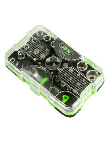 Estuche de llaves JBM de 38 PIEZAS con Carraca Mini 1/4" 53156 | Caja o carro de herramientas ALYCO resistente y funcional