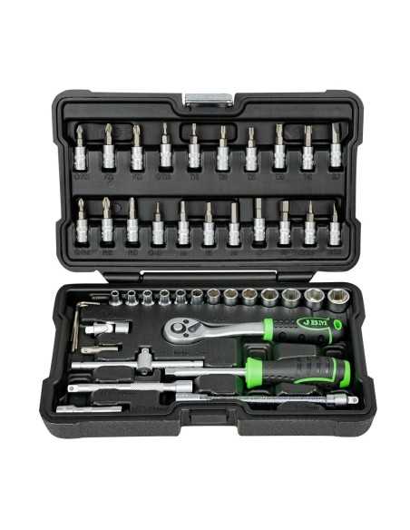 Estuche de 46 Pz Herramientas JBM 54109 | Caja o carro de herramientas ALYCO resistente y funcional