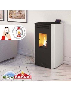 ESTUFA DE PELLET TINA 7 KW COLOR MARFIL BRONPI 2