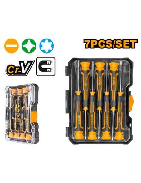 Destornilladores INGCO HKSD0718 JUEGO 7 PRECISION VARIAS PUNTAS