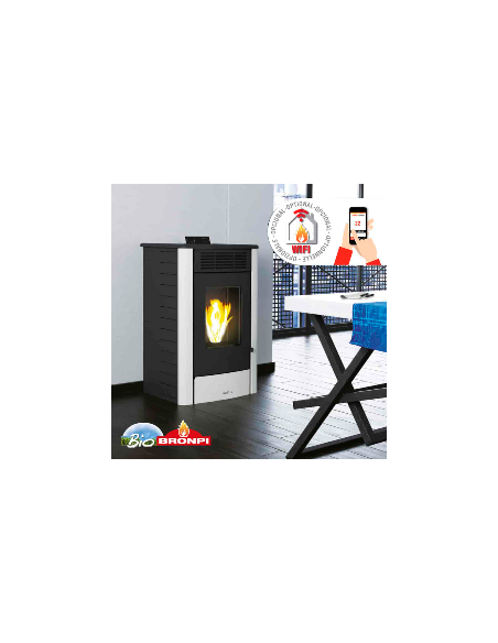 Estufa De Pellet BRONPI Rita Gris 9kw BRORIT | Hogar Cahersa