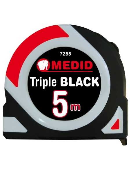 FLEXOMETRO TRIPLE NEGRO 5 M MEDID HERRAMIENTA DE CALIDAD