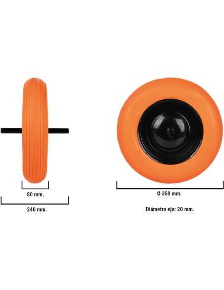 RUEDA CARRETILLA IMPINCHABLE 3.50-8 -ENVIO GRATUITO-