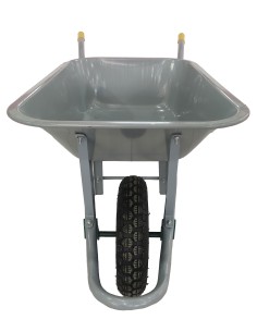 Carretilla de jardín Resistente Color Gris 85 litros Neumáticos con llanta metálica 2