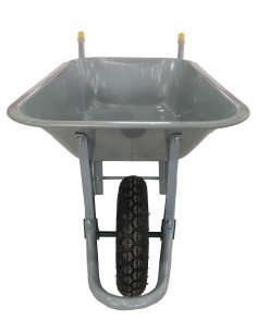 Carretilla de jardín Resistente Color Gris 85 litros Neumáticos con llanta metálica 2