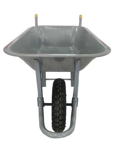 Carretilla de jardín Resistente Color Gris 85 litros Neumáticos con llanta metálica