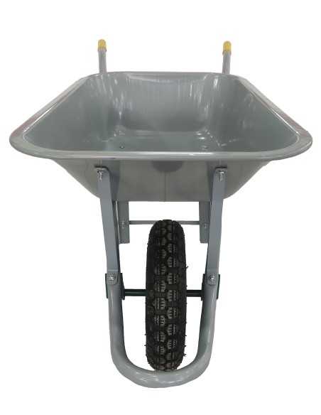 Carretilla de jardín Resistente Color Gris 85 litros Neumáticos con llanta metálica