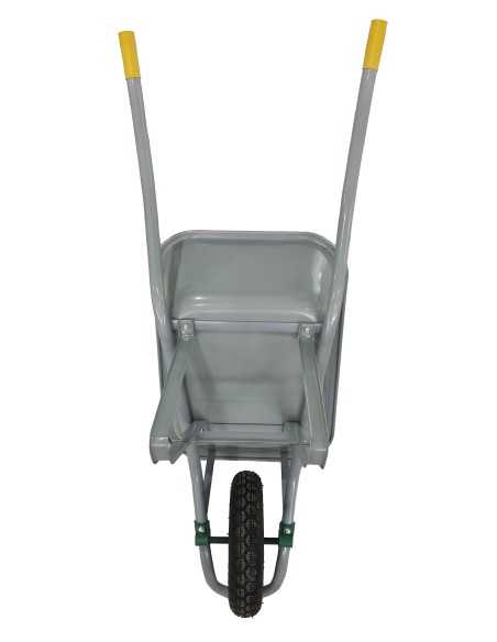 Carretilla de jardín Resistente Color Gris 85 litros Neumáticos con llanta metálica