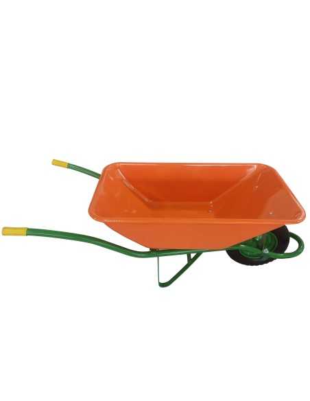 Carretilla Amarilla/Naranja Carretillo de jardín 100 litros Neumáticos con llanta metálica