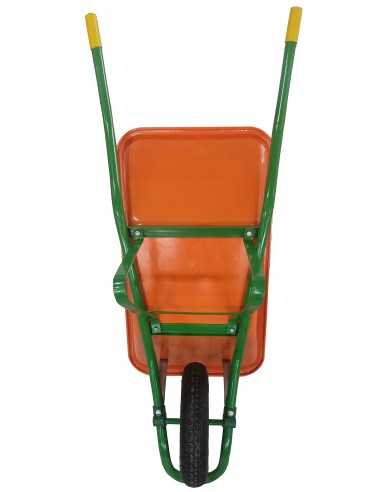 Carretilla Amarilla/Naranja Carretillo de jardín 100 litros Neumáticos con llanta metálica