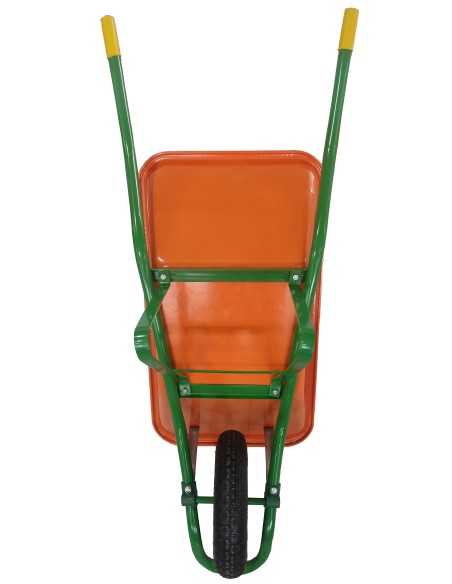 Carretilla Amarilla/Naranja Carretillo de jardín 100 litros Neumáticos con llanta metálica