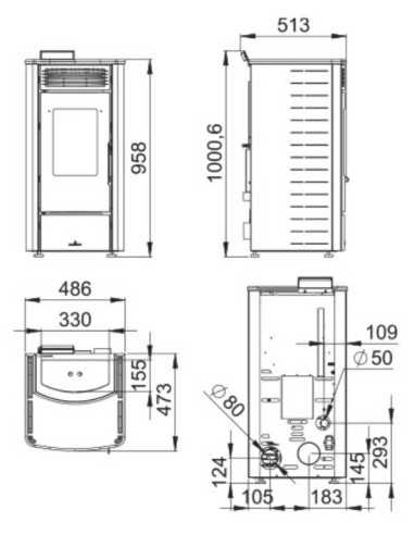 Estufa De Pellet BRONPI Moka Rincón 9 Kw BRO | Hogar Cahersa