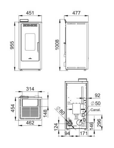 Estufa De Pellet BRONPI Kira 9 Kw Negra BROK | Hogar Cahersa