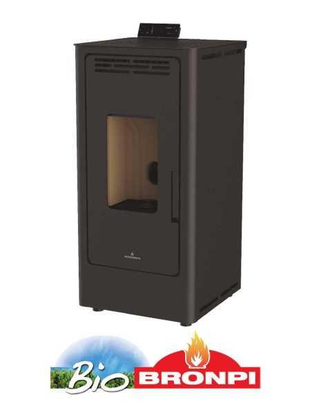 Estufa De Pellet BRONPI Kira 9 Kw Negra BROK | Hogar Cahersa