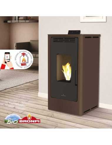 Estufa De Pellet BRONPI Kira 9 Kw Moka BROKI | Hogar Cahersa