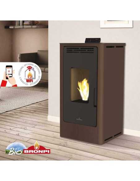 Estufa De Pellet BRONPI Kira 9 Kw Moka BROKI | Hogar Cahersa