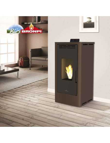 Estufa De Pellet BRONPI Kira 9 Kw Moka BROKI | Hogar Cahersa
