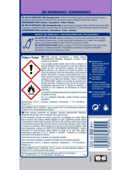 Desengrasante WD-40 SPECIALIST® Bike 500 ml | Compra en Ferretería CAHERSA