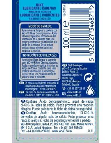 Lubricante de cadenas para ambiente húmedo WD-40 SPECIALIST® Bike 100 ml | Compra en Ferretería CAHERSA