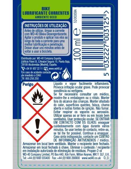 Lubricante de cadenas para ambientes secos WD-40 SPECIALIST® Bike 100 ml | Compra en Ferretería CAHERSA