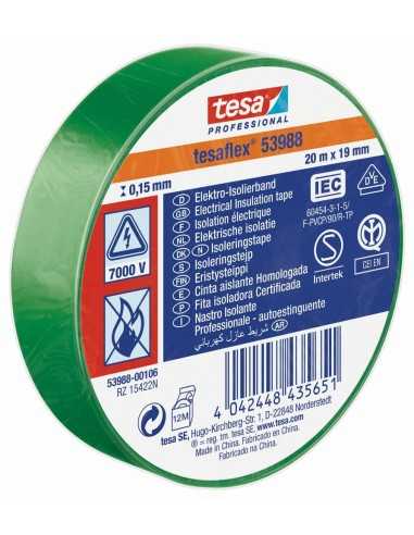 Cinta Aislante TESA Verde 20MtX19mm
