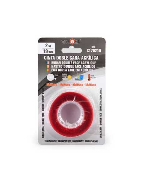 CINTA DOBLE CARA TRANSPARENTE 5MX19MM TARGET