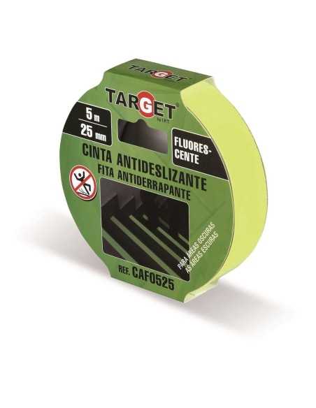CINTA ANTIDESLIZANTE 5X25MM FLUORESCENTE TARGET