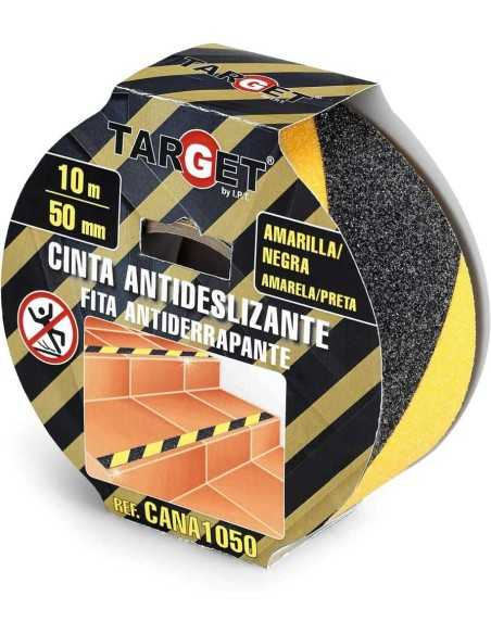 CINTA ANTIDESLiZANTE AMARILLA/NEGRA 10MX50MM TARGET