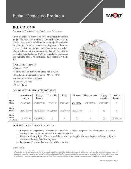 CINTA REFLECTANTE BLANCA 33 X 50M TARGET
