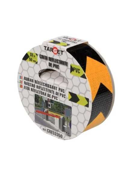 CINTA REFLECTANTE FLECHA AMARILLA/NEGRA 33 X 50M TARGET