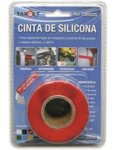 CINTA DE SILICONA ROJA VULCANIZADA 3MT X 25MM TARGET