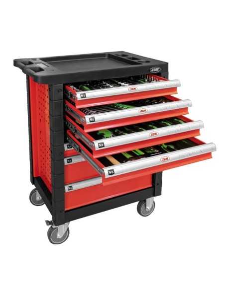 Carro con Herramientas JBM 7 Cajones Rojo | Caja o carro de herramientas ALYCO resistente y funcional