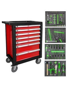 Carro con Herramientas JBM 7 Cajones Rojo | Caja o carro de herramientas ALYCO resistente y funcional