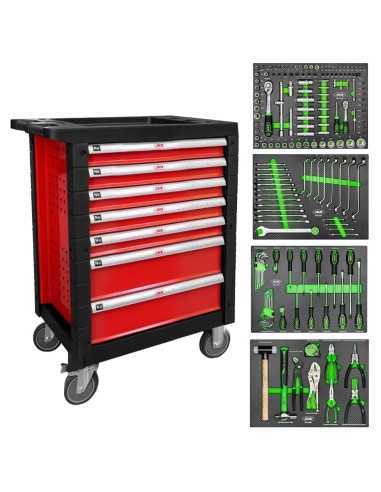 Carro con Herramientas JBM 7 Cajones Rojo | Caja o carro de herramientas ALYCO resistente y funcional