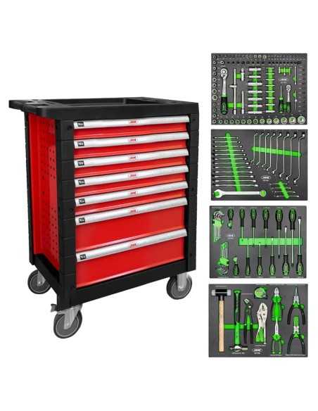 Carro con Herramientas JBM 7 Cajones Rojo | Caja o carro de herramientas ALYCO resistente y funcional