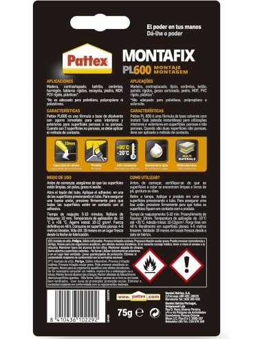 PATTEX PL600 MONTAFIX TUBO 75GR DE HENKEL