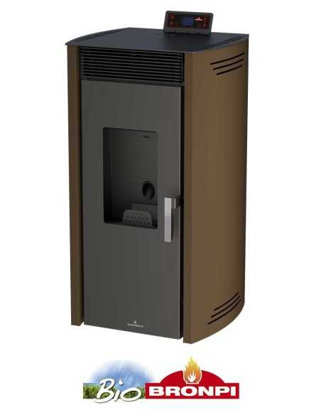 Estufa De Pellet BRONPI Hydro Noa Moka 16 Kw | Hogar Cahersa