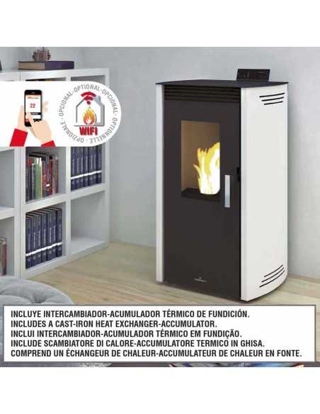 Estufa De Pellet BRONPI Noa 12 Kw Marfil BRO | Hogar Cahersa