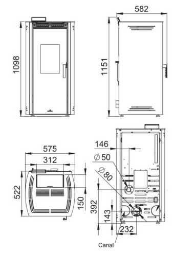 Estufa De Pellet BRONPI Noa 12 Kw Moka BRONO | Hogar Cahersa