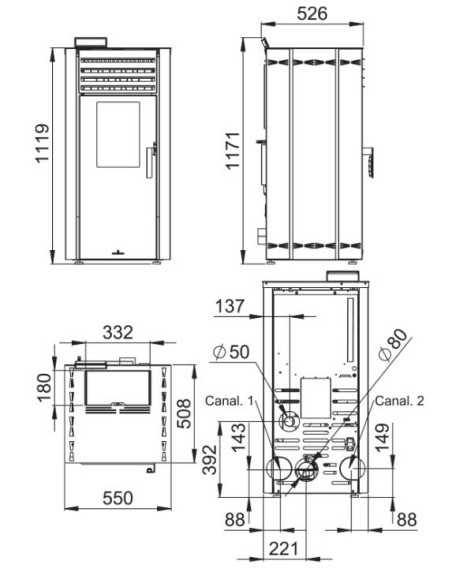 Estufa De Pellet BRONPI Eva 15 Kw Negra BROE | Hogar Cahersa