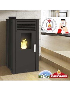 Estufa De Pellet BRONPI Eva 15 Kw Negra BROE | Hogar Cahersa